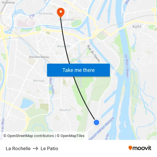 La Rochelle to Le Patio map