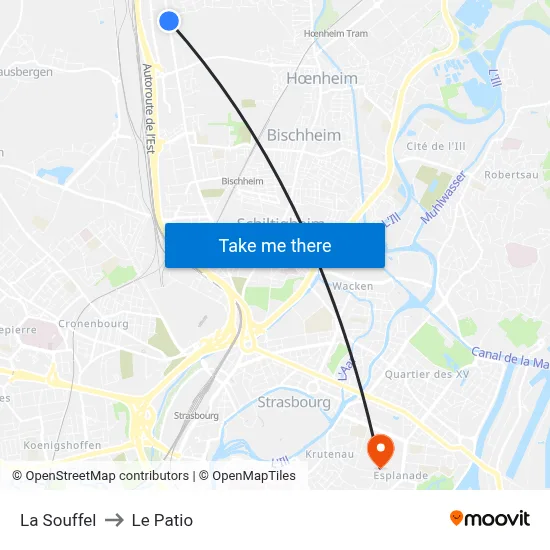 La Souffel to Le Patio map
