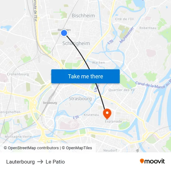 Lauterbourg to Le Patio map