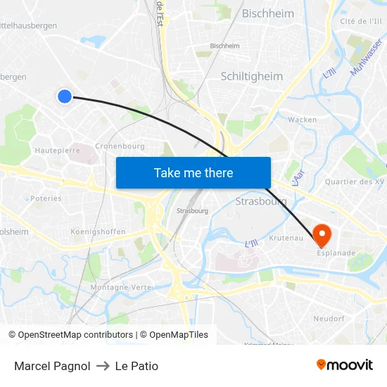 Marcel Pagnol to Le Patio map