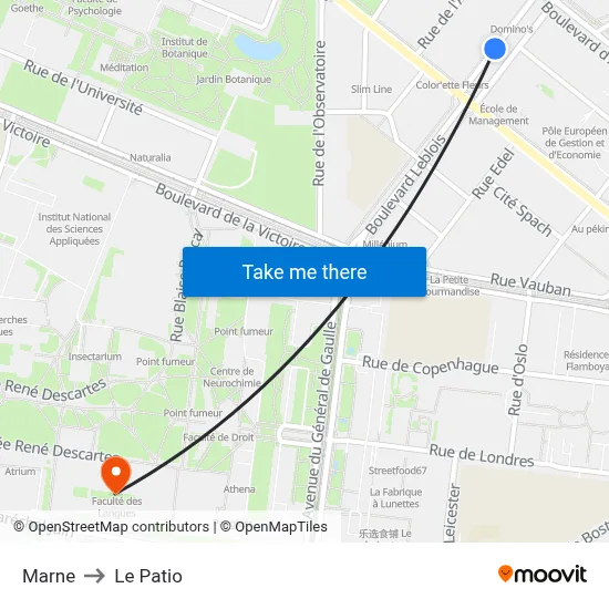 Marne to Le Patio map