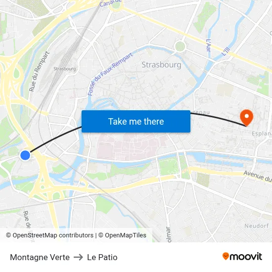 Montagne Verte to Le Patio map
