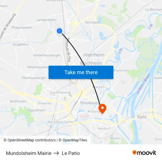 Mundolsheim Mairie to Le Patio map