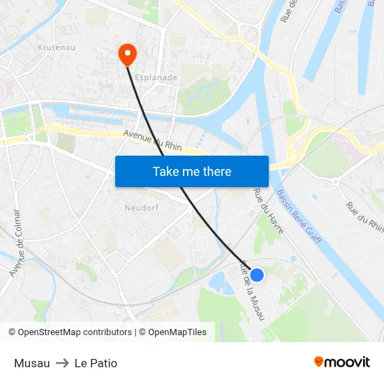Musau to Le Patio map