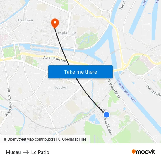 Musau to Le Patio map