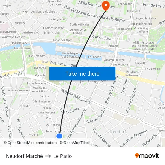 Neudorf Marché to Le Patio map