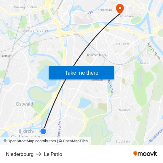 Niederbourg to Le Patio map