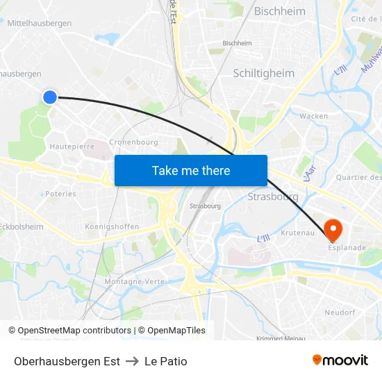 Oberhausbergen Est to Le Patio map