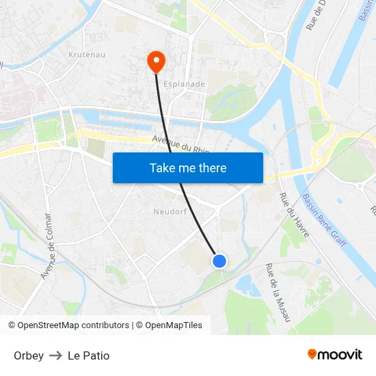 Orbey to Le Patio map