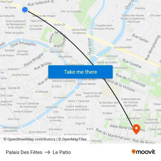 Palais Des Fêtes to Le Patio map