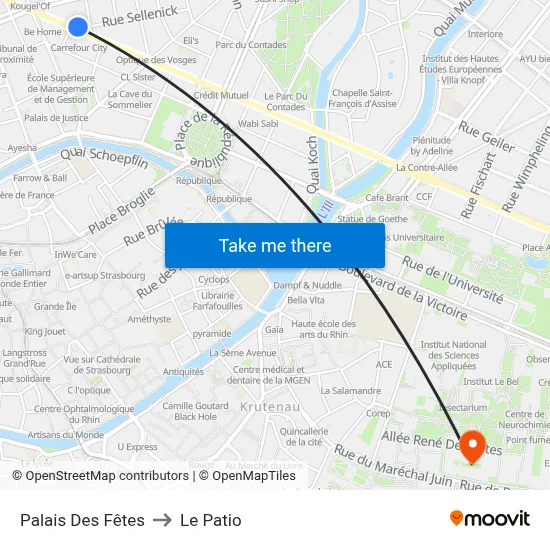 Palais Des Fêtes to Le Patio map