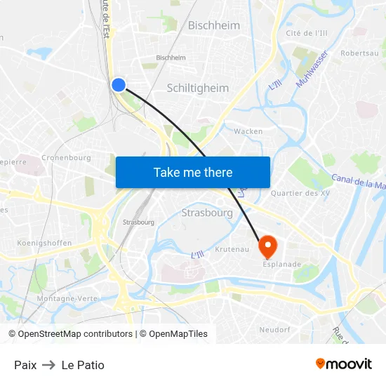 Paix to Le Patio map