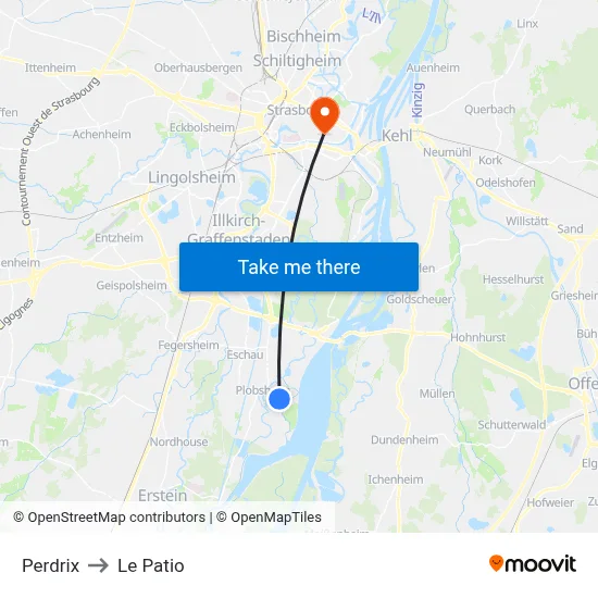 Perdrix to Le Patio map