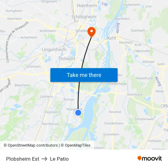 Plobsheim Est to Le Patio map