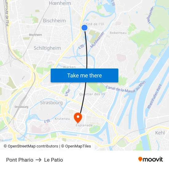 Pont Phario to Le Patio map