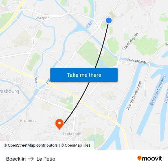 Boecklin to Le Patio map