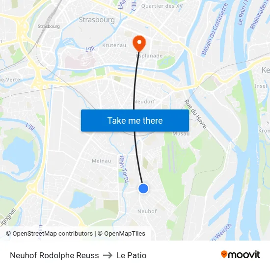 Neuhof Rodolphe Reuss to Le Patio map