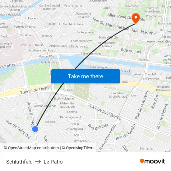 Schluthfeld to Le Patio map