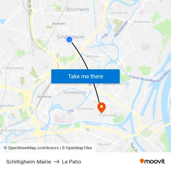 Schiltigheim Mairie to Le Patio map