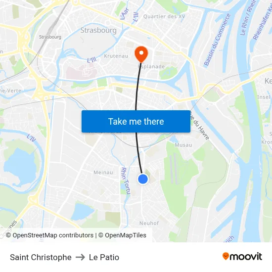 Saint Christophe to Le Patio map