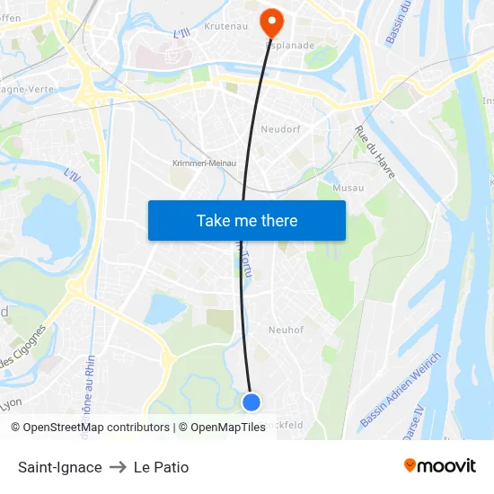 Saint-Ignace to Le Patio map