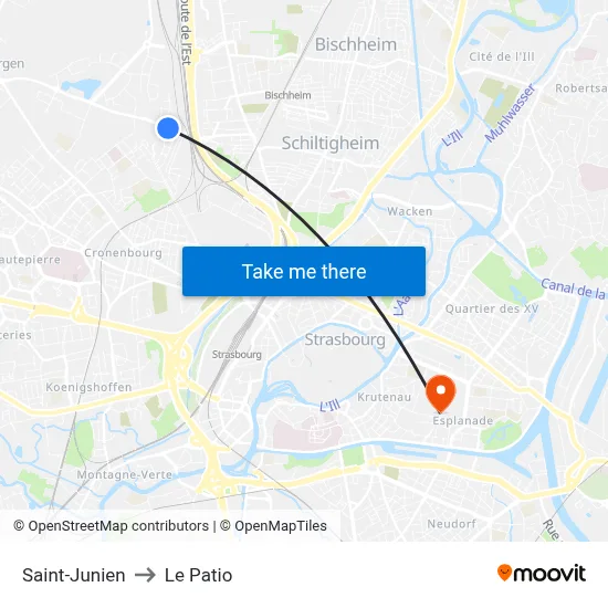 Saint-Junien to Le Patio map