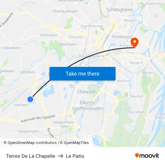 Terres De La Chapelle to Le Patio map