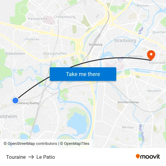 Touraine to Le Patio map