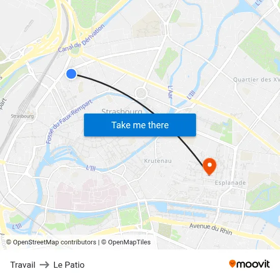 Travail to Le Patio map