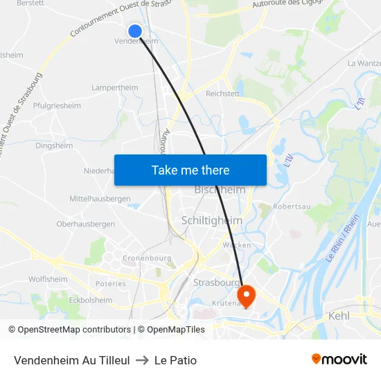 Vendenheim Au Tilleul to Le Patio map