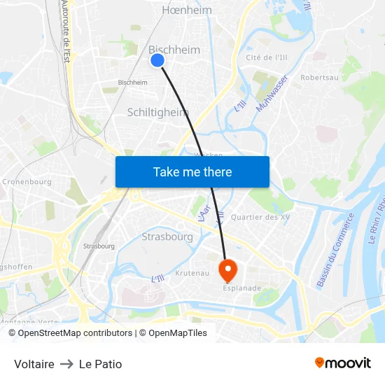 Voltaire to Le Patio map