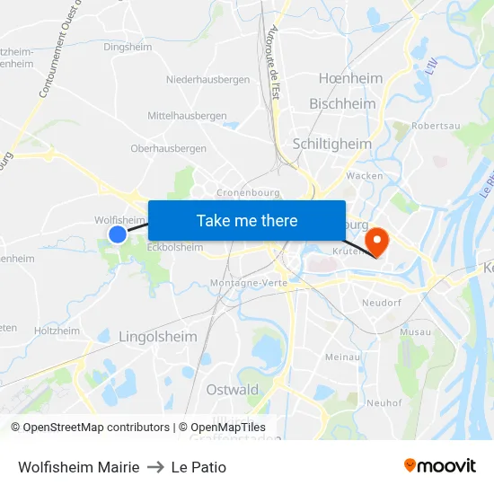 Wolfisheim Mairie to Le Patio map