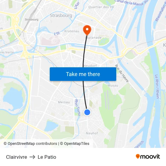 Clairvivre to Le Patio map