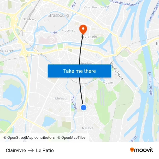 Clairvivre to Le Patio map