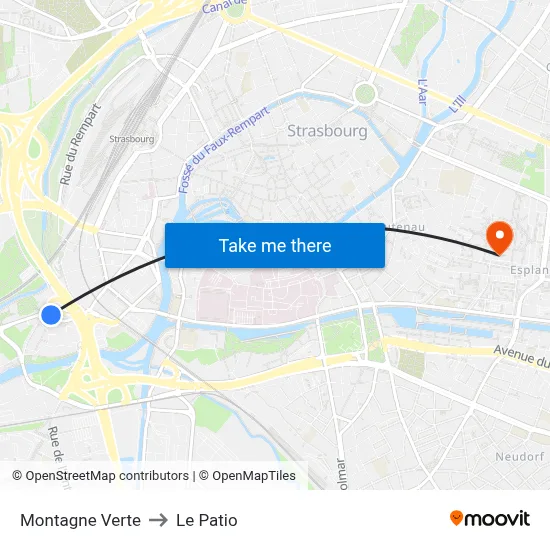 Montagne Verte to Le Patio map
