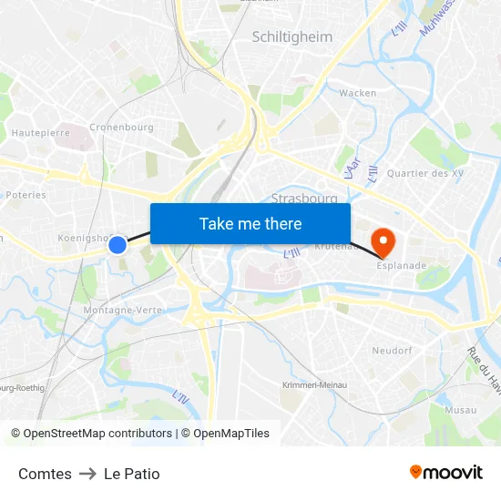 Comtes to Le Patio map