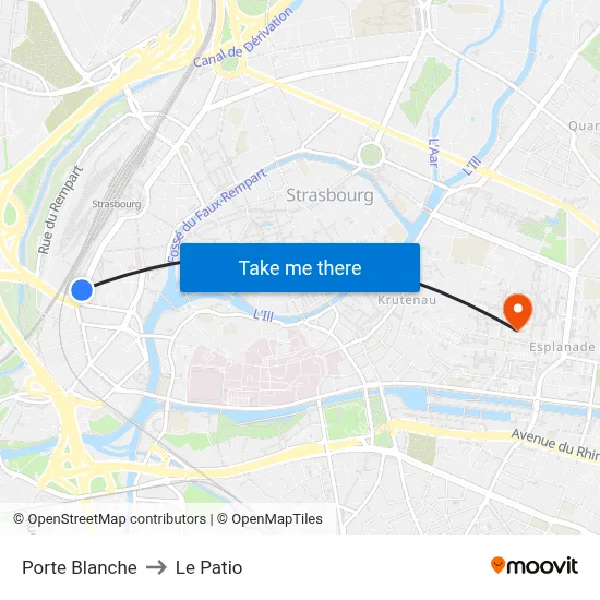 Porte Blanche to Le Patio map