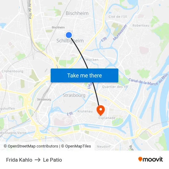 Frida Kahlo to Le Patio map