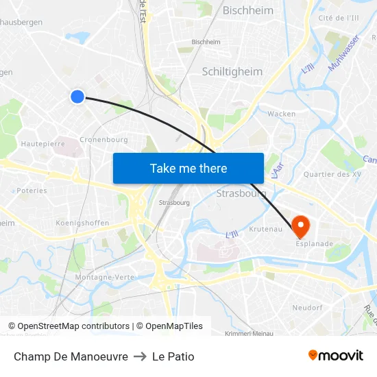 Champ De Manoeuvre to Le Patio map