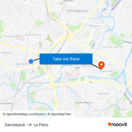 Geroldseck to Le Patio map