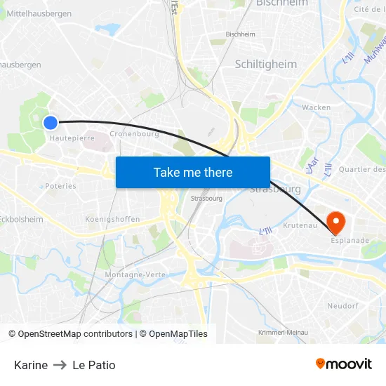 Karine to Le Patio map