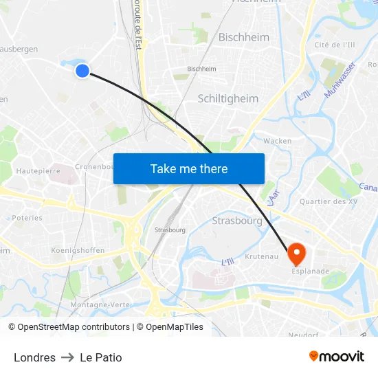 Londres to Le Patio map