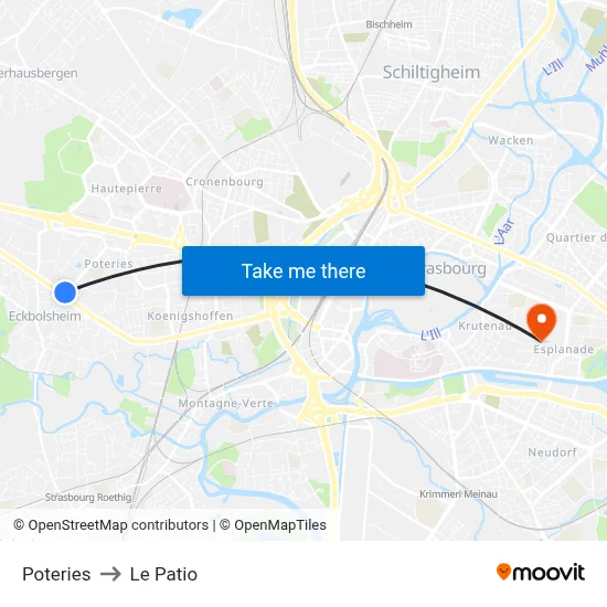 Poteries to Le Patio map