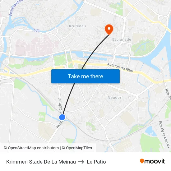 Krimmeri Stade De La Meinau to Le Patio map