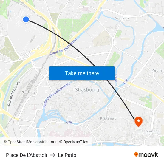 Place De L'Abattoir to Le Patio map