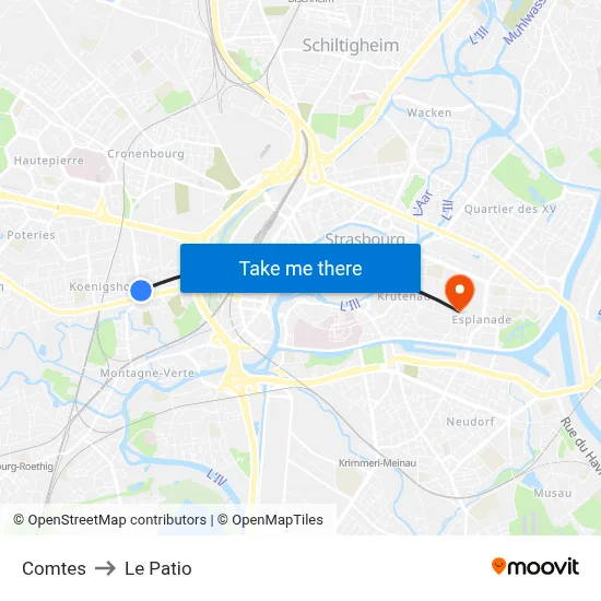 Comtes to Le Patio map