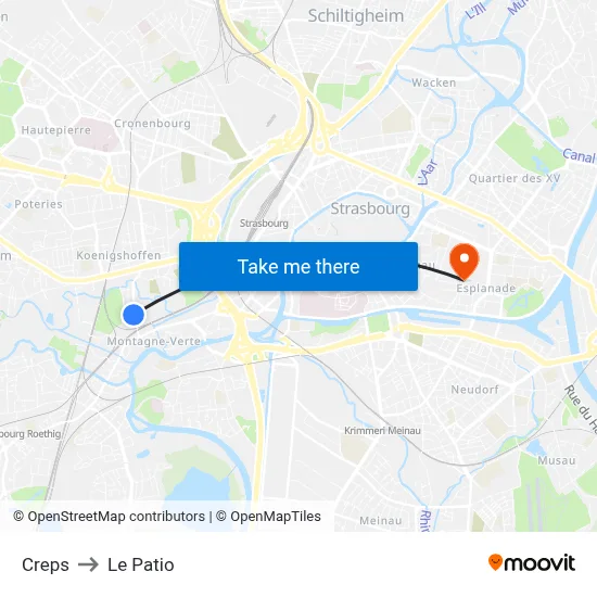 Creps to Le Patio map