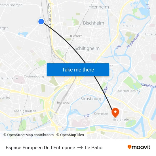 Espace Européen De L'Entreprise to Le Patio map