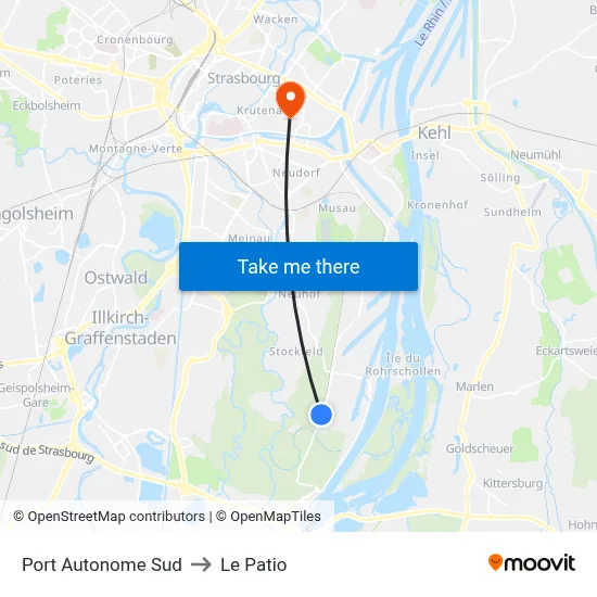 Port Autonome Sud to Le Patio map