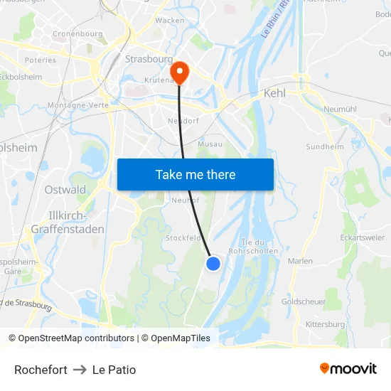 Rochefort to Le Patio map